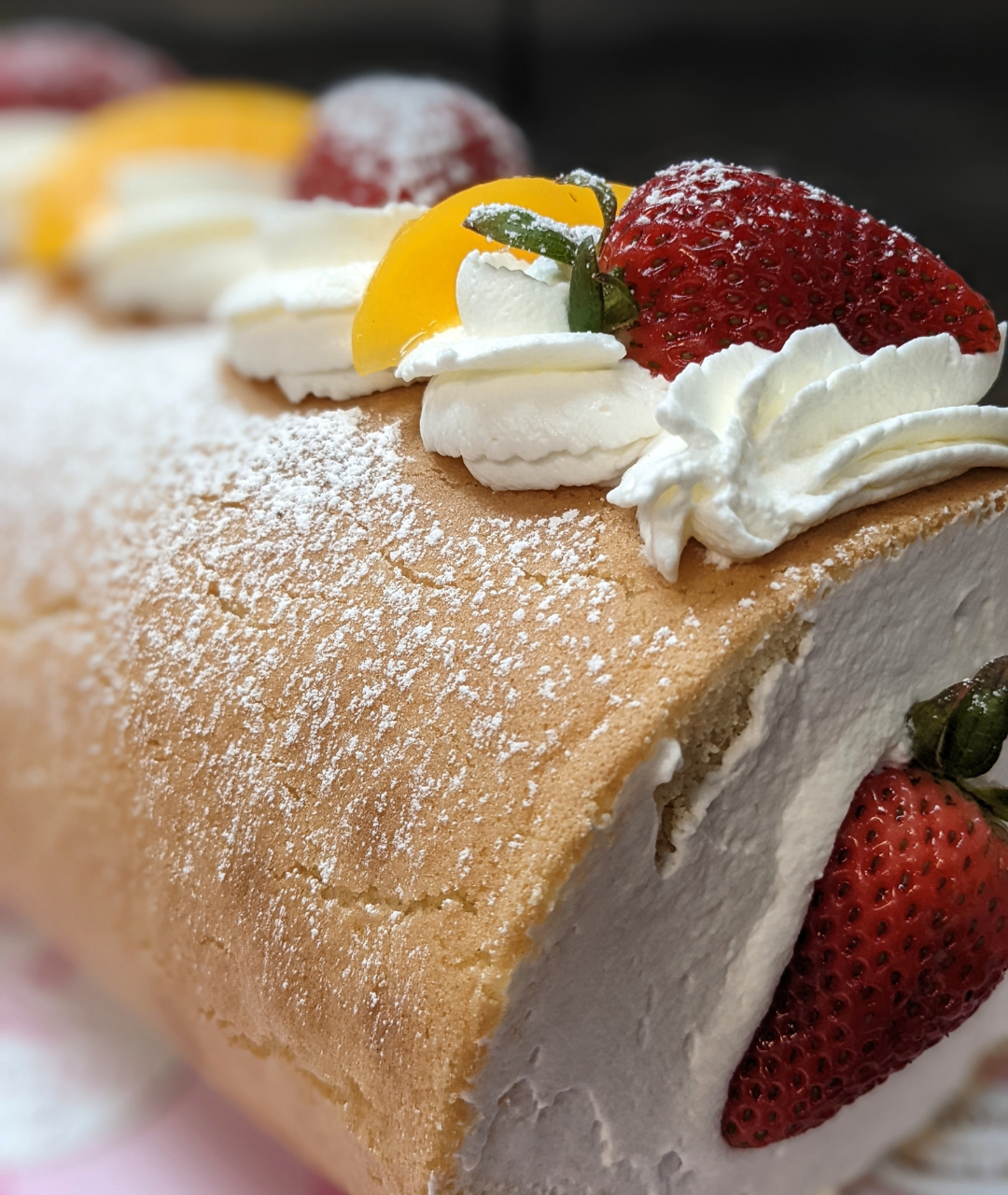 Cake roll with ( the fruit of your choice )