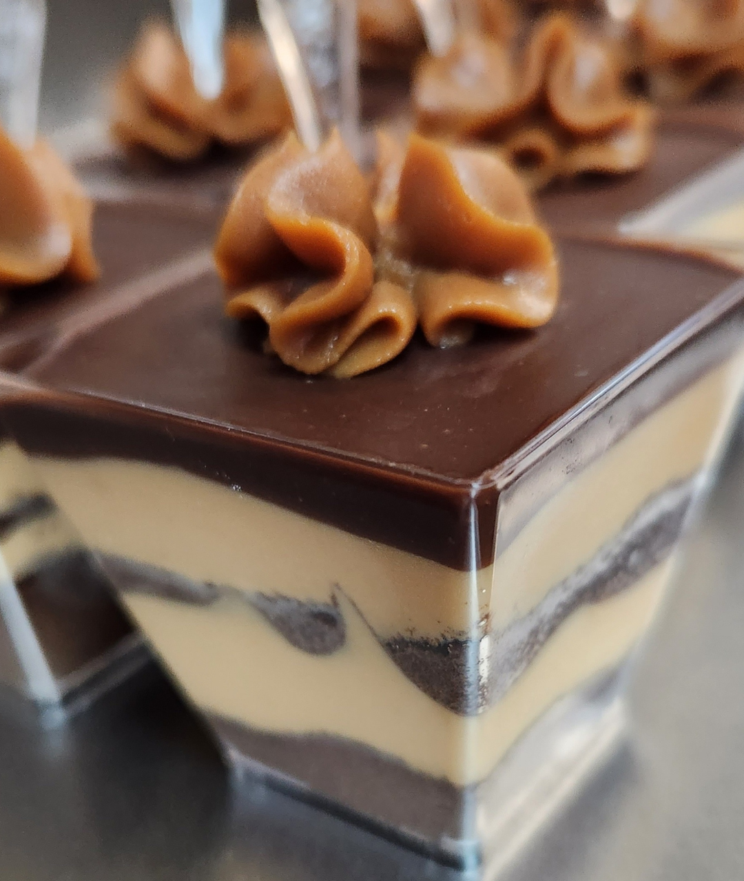 Chocolate and dulce de leche – mini shots